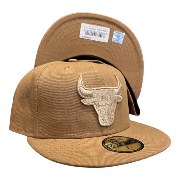 New Era Chicago Bulls Wheat Pack 59FIFTY Fitted Hat Cap Exclusive - Picture 1 of 10